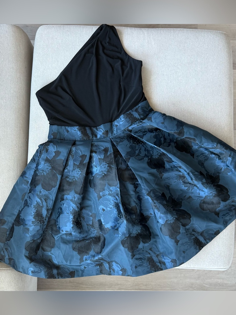 Ralph Lauren Black One-Shoulder Floral Dress